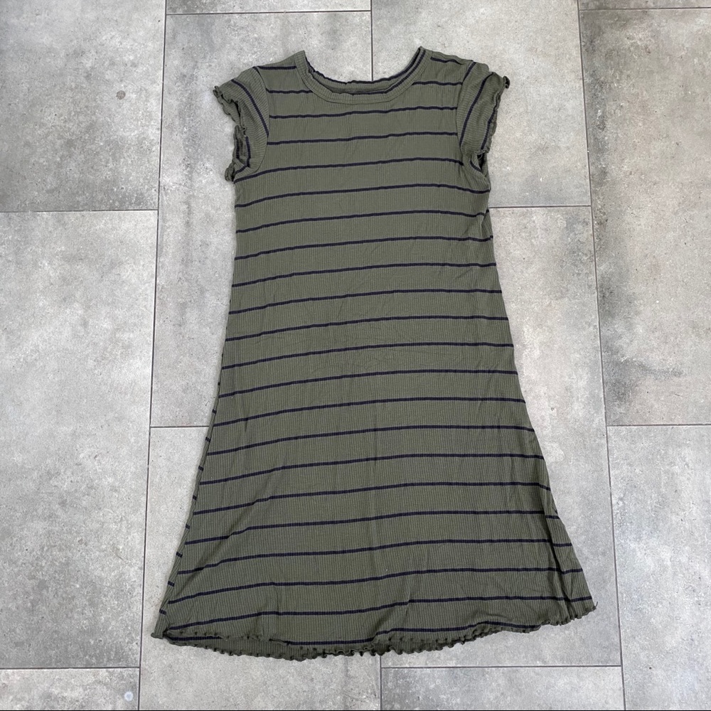 Billabong ribbed green striped t shirt dress M